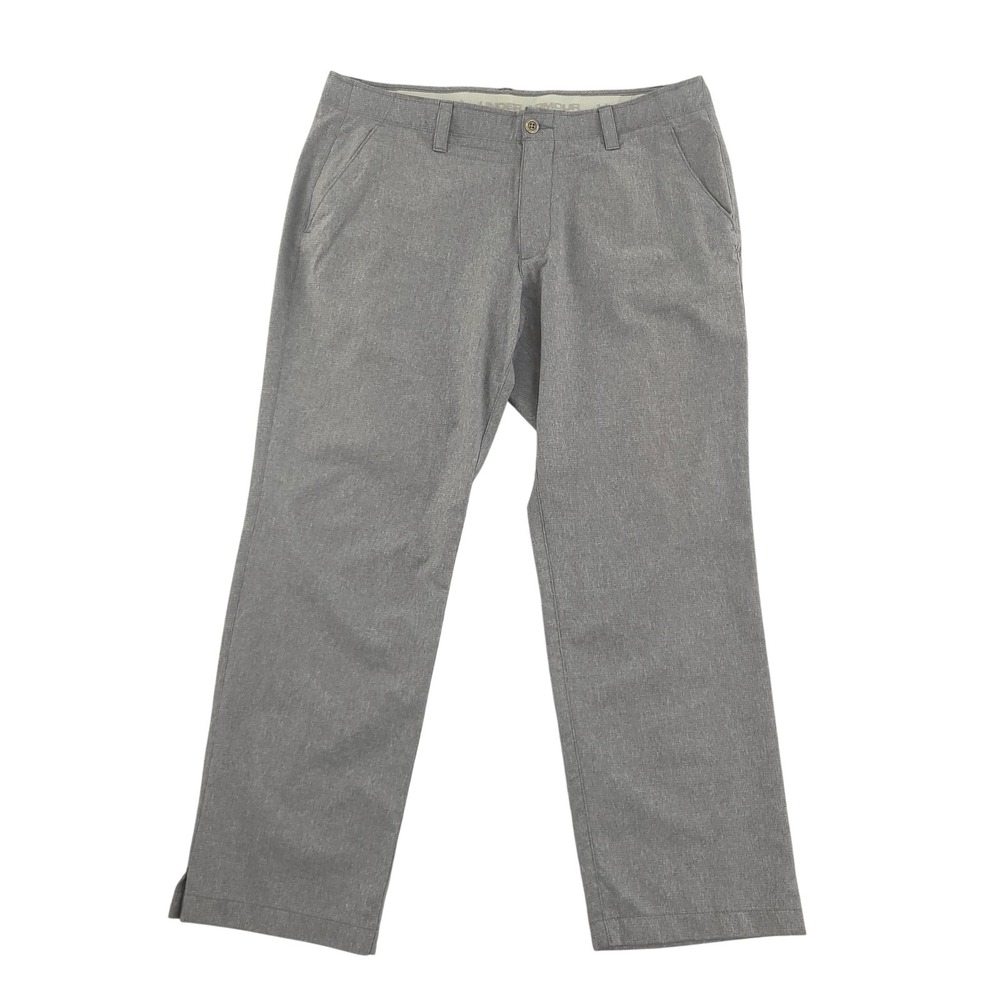 Under Armour Match Play Vented Pants Mens 38x30 Gray Heathered Straight Leg